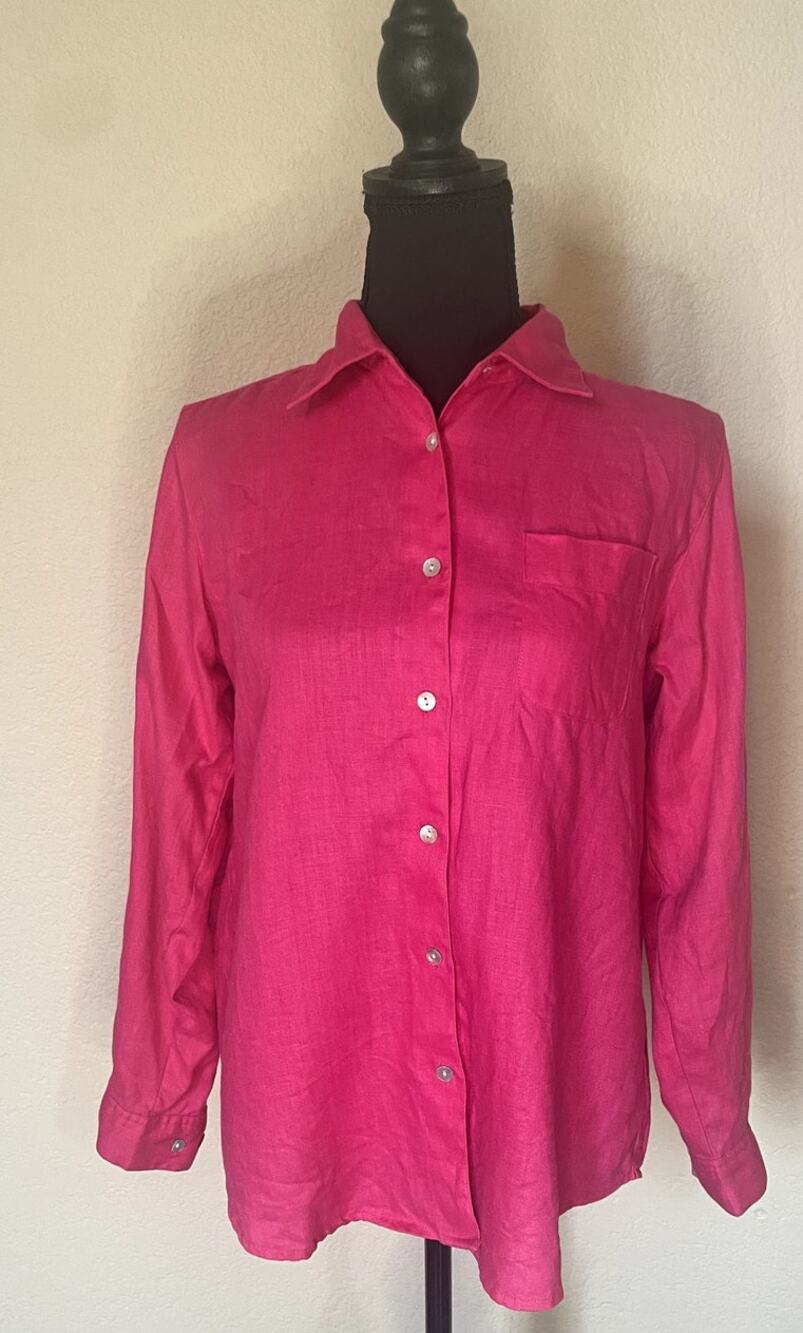 Vintage PETITE SOPHISTICATE 100% Linen Shirt Size SM
